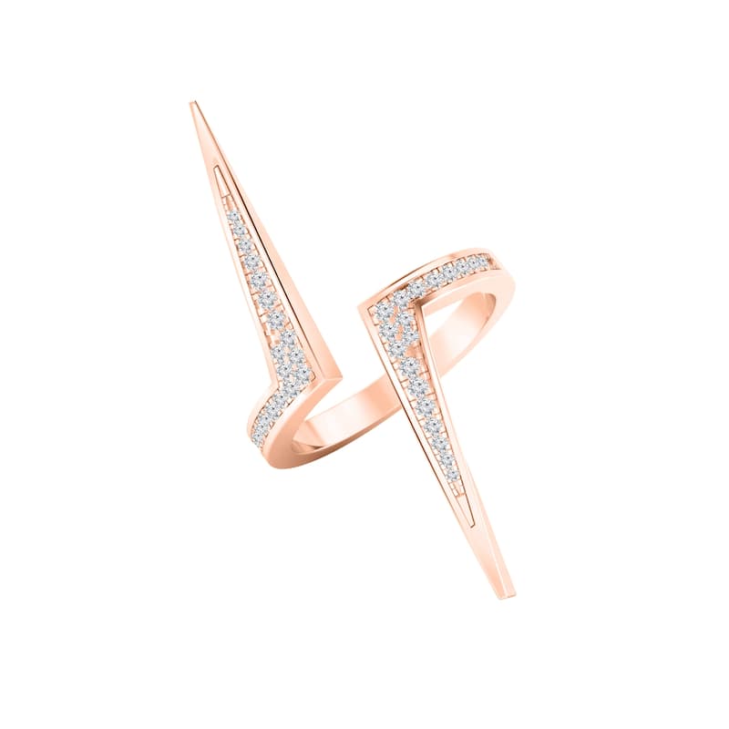 Auriya 1/5ctw Modern Lightning Diamond Ring 14k Gold