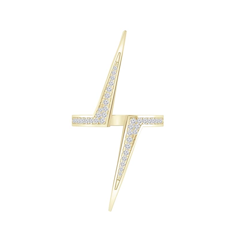 Auriya 1/5ctw Modern Lightning Diamond Ring 14k Gold