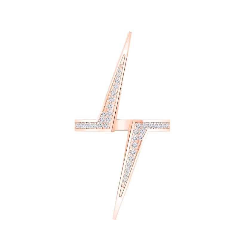 Auriya 1/5ctw Modern Lightning Diamond Ring 14k Gold