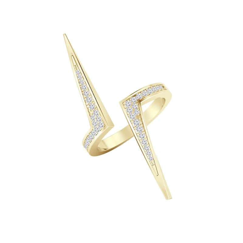 Auriya 1/5ctw Modern Lightning Diamond Ring 14k Gold