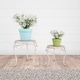 preview thumbnail 15 of 13, Plant Stands- Set of 2 Nesting Wrought Iron Inspired Metal Round Decorative Potted Plant Display by Pure Garden - Set of 2