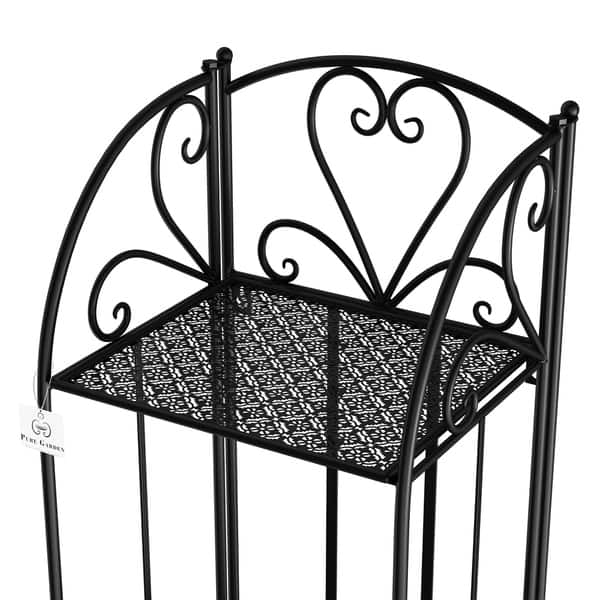 Featured image of post White Wrought Iron Plant Stand / The iron plant hangers are better than any kind of metal.