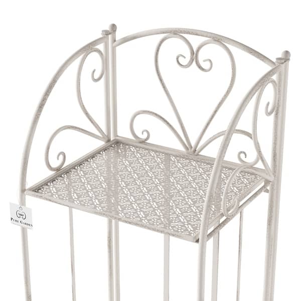 Plant Stand 3 Tier Vertical Shelf Folding Wrought Iron Metal Home And Garden Display With Staggered Shelves By Pure Garden Overstock 27866275 Cedar log plant stands, outdoor plant stand, log home plant stands, handcrafted cedar log products, log home furniture and products. plant stand 3 tier vertical shelf