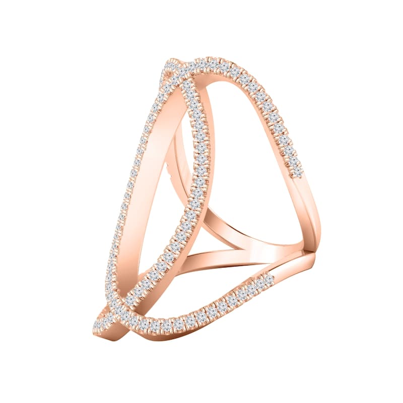 Auriya 3/4ctw Orbit Style Split Shank Diamond Fashion Ring 14k Gold