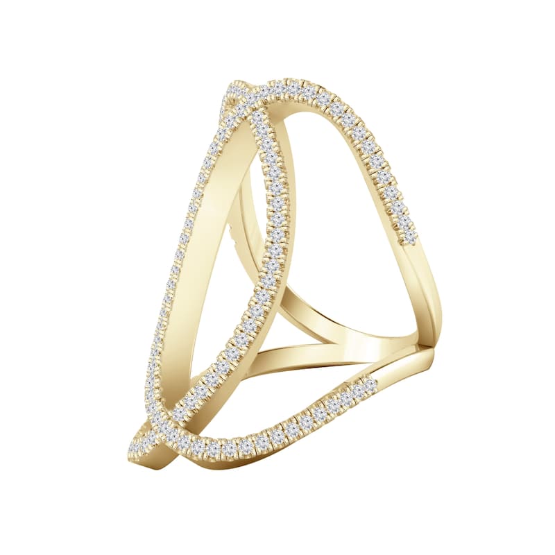 Auriya 3/4ctw Orbit Style Split Shank Diamond Fashion Ring 14k Gold