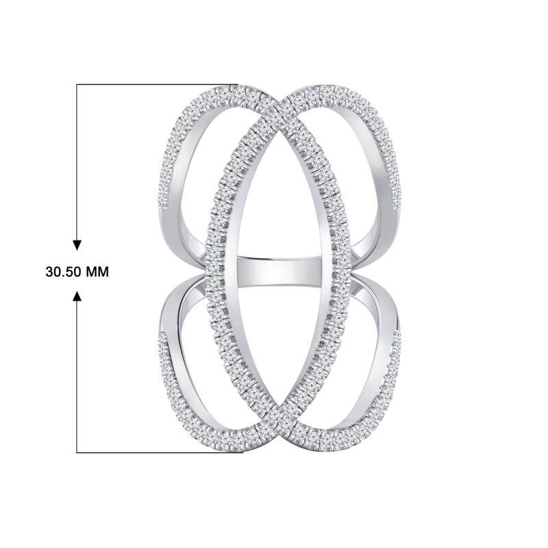 Auriya 3/4ctw Orbit Style Split Shank Diamond Fashion Ring 14k Gold