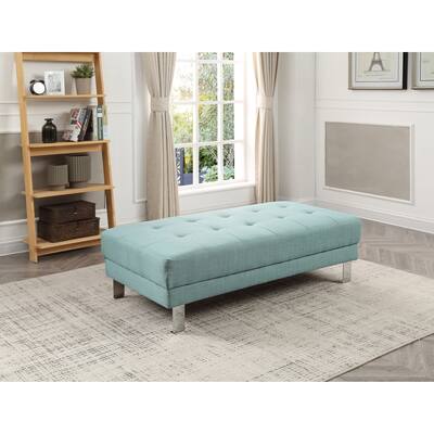LYKE Home Kori Teal Ottoman