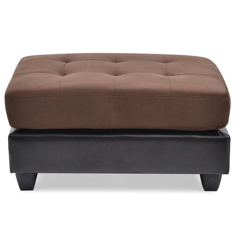 LYKE Home Pandora Chocolate Ottoman