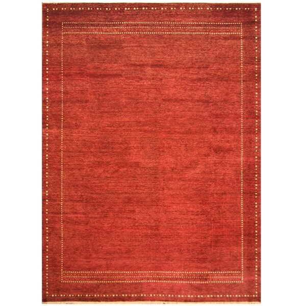 Handmade One-of-a-Kind Gabbeh Wool Rug (Iran) - 10'5 x 14'3. Opens flyout.