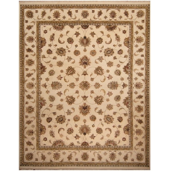 Handmade One-of-a-Kind Tabriz Wool and Silk Rug (India) - 10' x 12'9