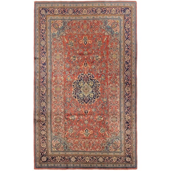 ECARPETGALLERY Hand-knotted Sarough Red Wool Rug - 4'3 x 7'2