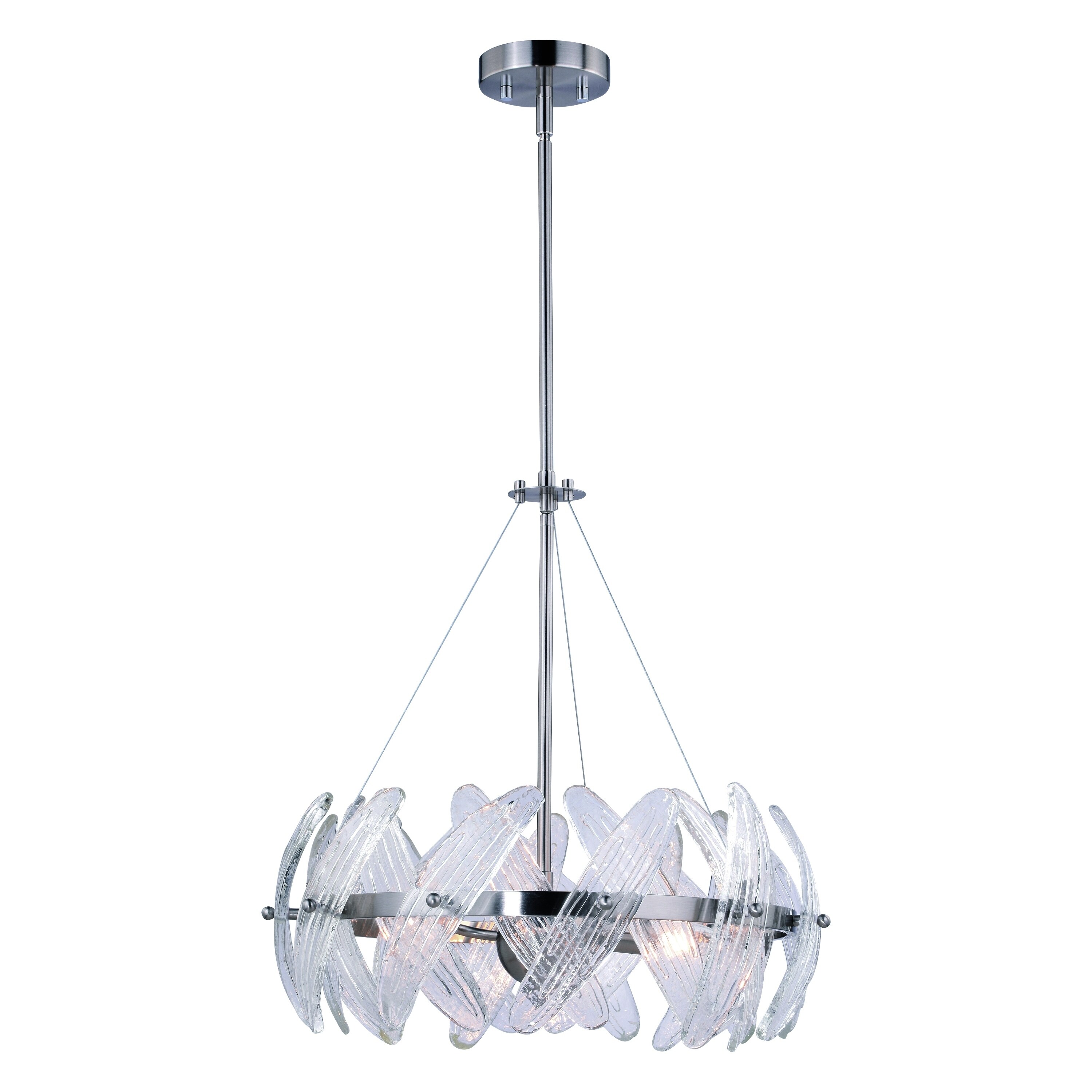 Cotswold 3 Light Nickel Mid Century Modern Mini Chandelier - 19-in W x 19.5-in H x 19-in D - Chandeliers For Bedrooms by Overstock.com