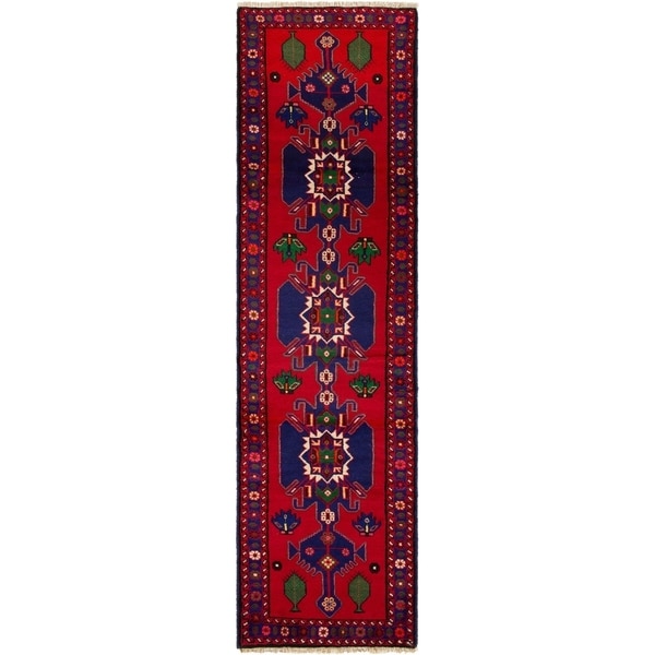 ECARPETGALLERY Hand-knotted Saveh Red Rug - 2'6 x 9'7