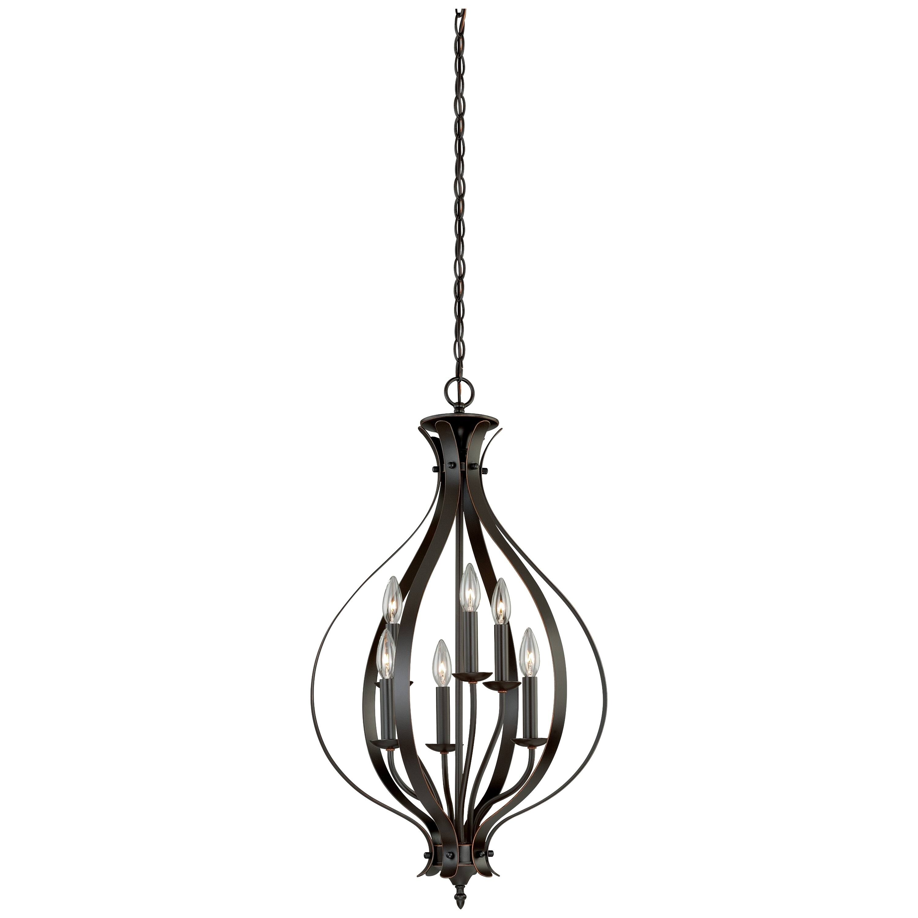 Adams 6 Light Bronze Teardrop Chandelier - 18-in W x 32-in H x 18-in D - Chandeliers For Bedrooms by Overstock.com