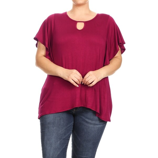 flutter sleeve plus size top