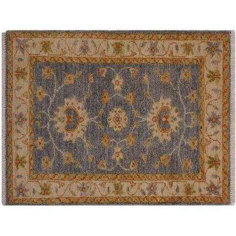 Ziegler Kafkaz Starling Grey/Red Wool Rug -2'0 x 2'11 - 2'0" x 2'11"