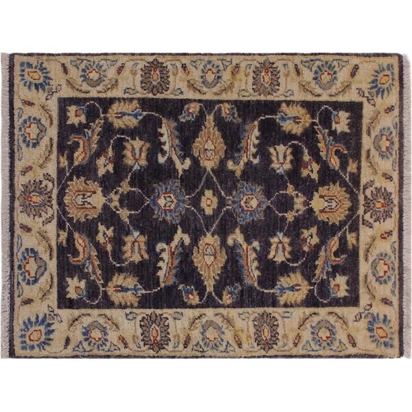 Ziegler Kafkaz Staten Purple/Ivory Wool Rug -2'1 x 2'11 - 2'1" x 2'11"