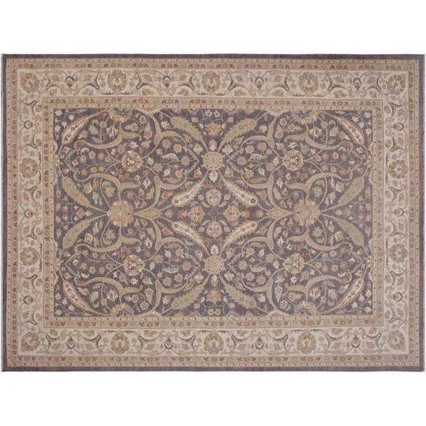 Ziegler Kafkaz Stanley Grey/Ivory Wool Rug -9'11 x 13'7 - 9'11" x 13'7"
