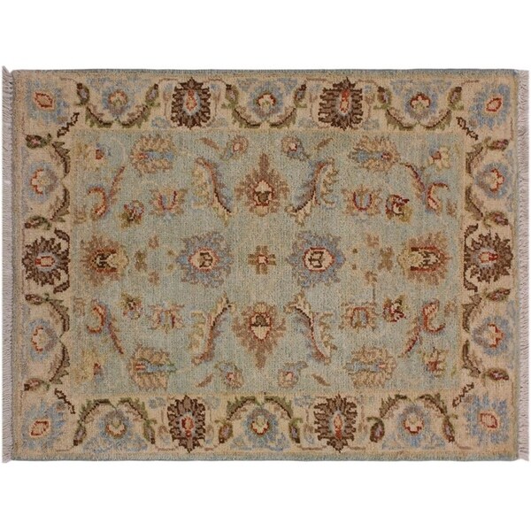 Ziegler Kafkaz Sterling Lt. Blue/Ivory Wool Rug -2'0 x 2'10 - 2'0" x 2'10"