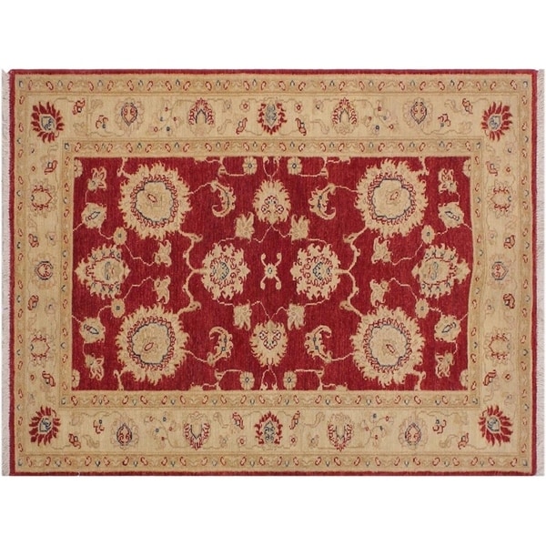 Ziegler Kafkaz Strand Red/Ivory Wool Rug -3'0 x 4'8 - 3'0" x 4'8"