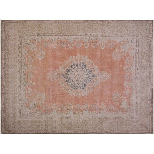 Vintage Distressed Strunk Lt. Orange/Tan Wool Rug -9'10 x 12'8 - 9'10" x 12'8"