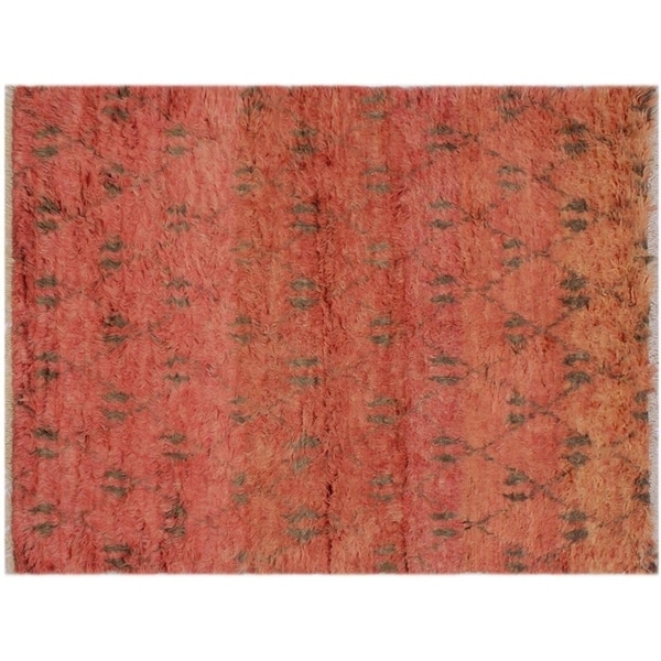 Moroccan Sawyers Rust/Brown Wool Rug -5'3 x 8'3 - 5'3" x 8'3"