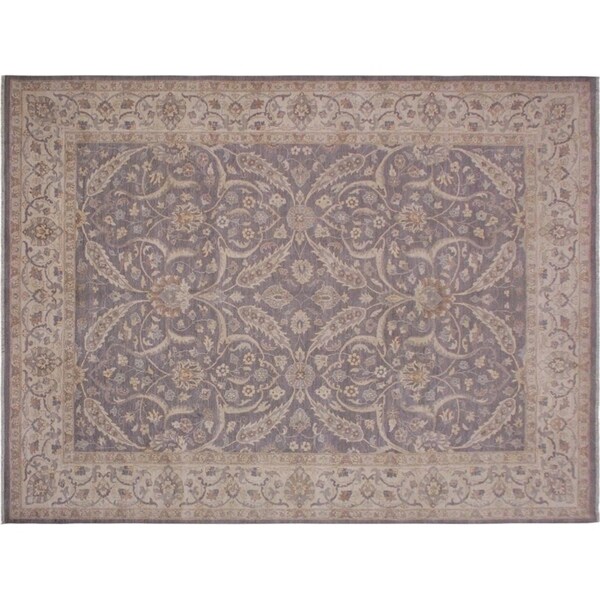 Ziegler Kafkaz Styles Grey/Ivory Wool Rug -9'1 x 11'9 - 9'1" x 11'9"