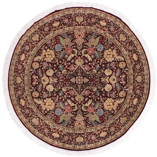 Nagi Pak-Persian Armida Red/Gray Round Rug -8'0 x 8'0 - 8'0" x 8'0"