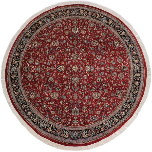 Victoria Pak-Persian Sherita Red/Blue Round Rug -9'0 x 9'2 - 9'0" x 9'2"
