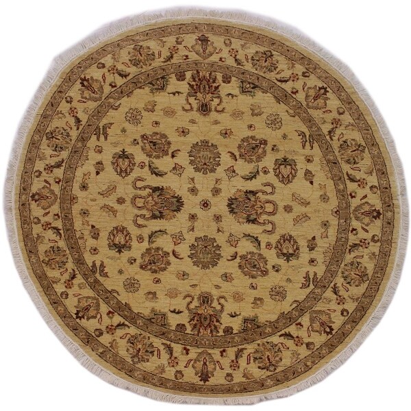 Ziegler Kafkaz Ashlie Beige/Rust Round Rug -5'7 x 5'8 - 5'7" x 5'8"