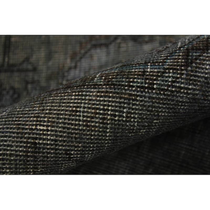 Vintage Distressed Gerardo Gray/Black Round Rug -6'1 x 6'2 - 6'1" x 6'2"