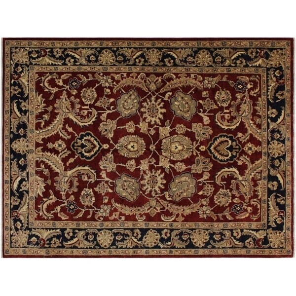 Ziegler Kafkaz Dia Red/Drk. Blue Wool Rug -6'2 x 8'8 - 6'2" x 8'8"