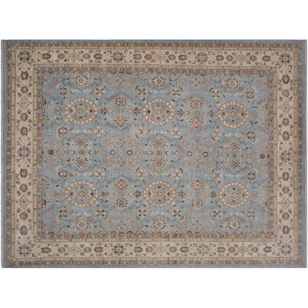 Ziegler Kafkaz South Lt. Blue/Ivory Wool Rug -9'11 x 13'9 - 9'11" x 13'9"