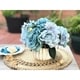 Enova Home Blue Artificial Silk Open Roses And Mixed Fake Flowers 