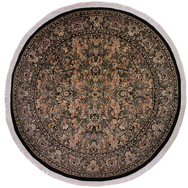 Pak-Persian Denny Black/Grey Round Rug -9'0 x 9'1 - 9'0" x 9'1"