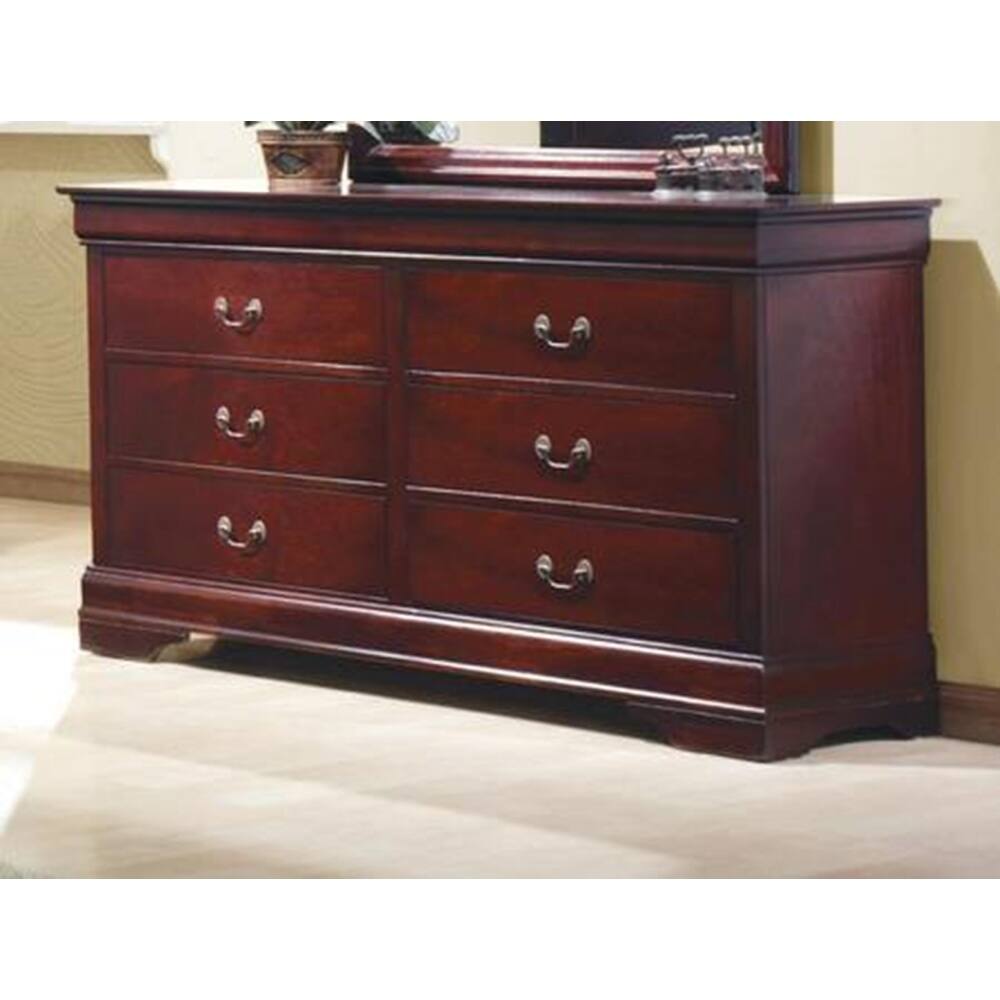 Janson Traditional Red Brown 6-drawer Dresser - Overstock - 27869718
