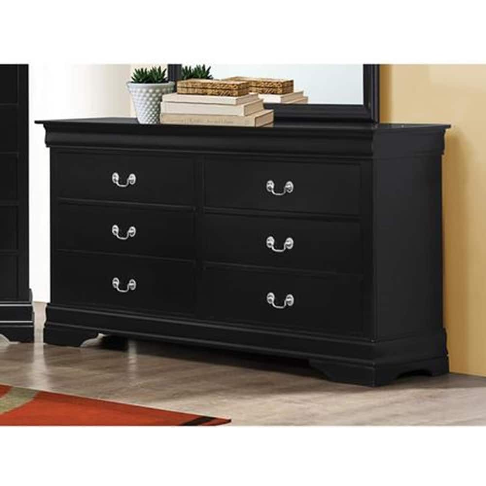 Shop Janson Traditional Black 6 Drawer Dresser Free Shipping