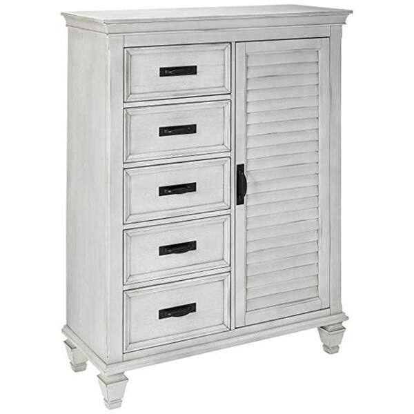 Shop Plainfield Antique White Chest With Louvered Panel Door