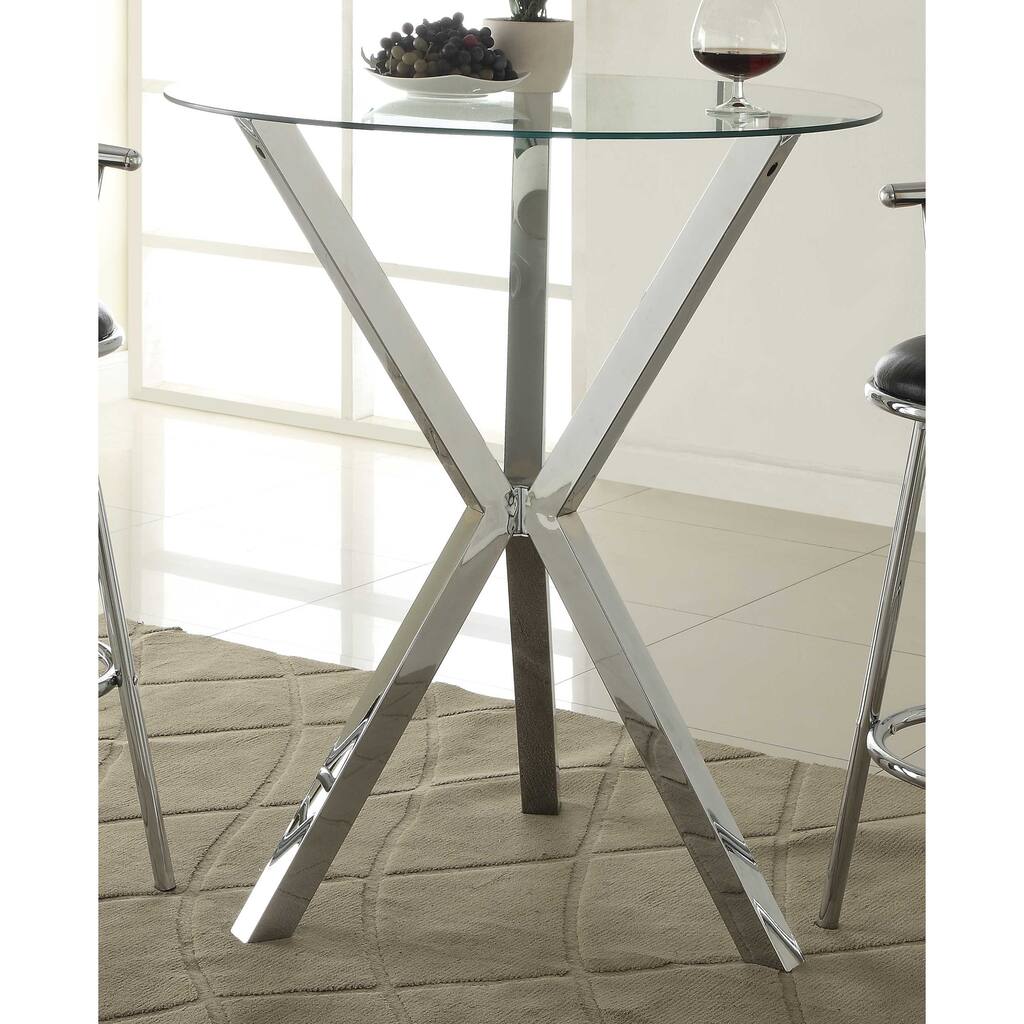 Lisette Contemporary Chrome Bar Table