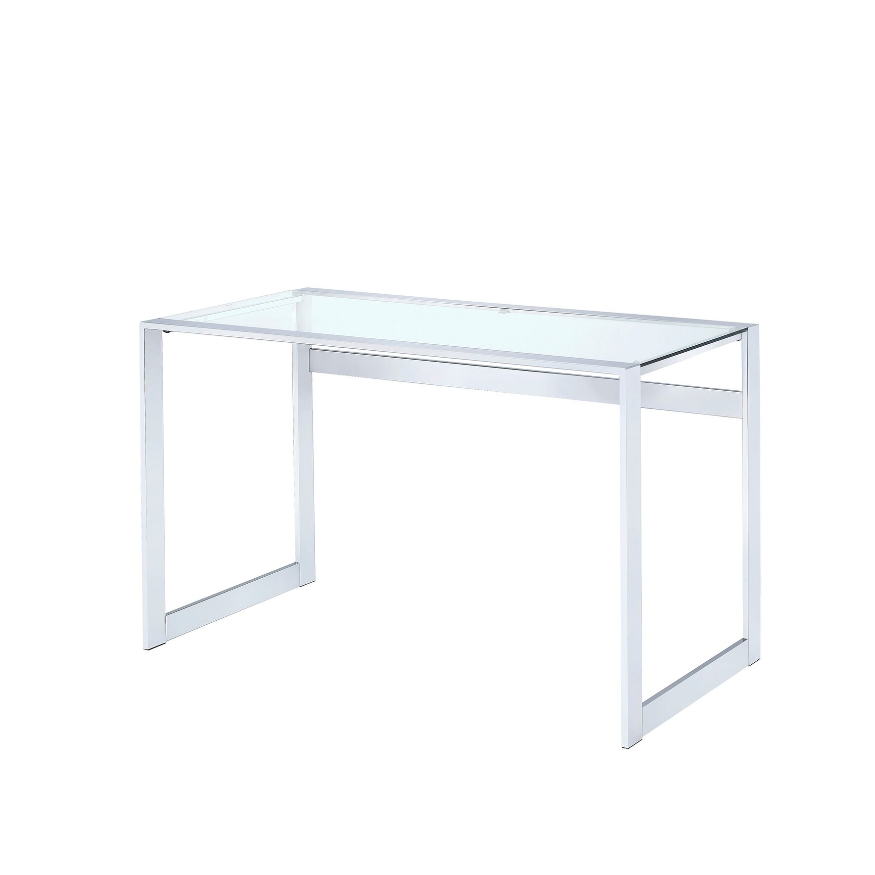 Shop Solana Chrome And Glass Contemporary Writing Desk Overstock
