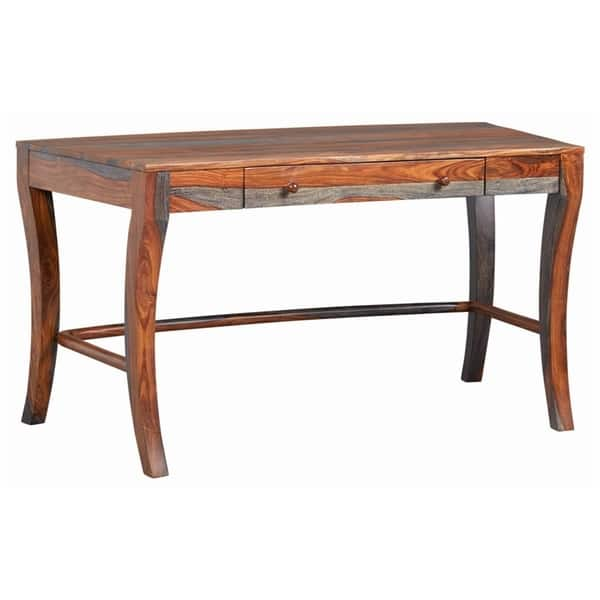 Shop Bali Rustic Grey Wood Writing Desk Free Shipping Today