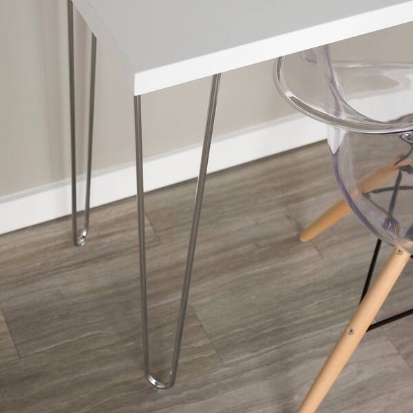 Shop White Hairpin Leg Wood Writing Desk Free Shipping Today