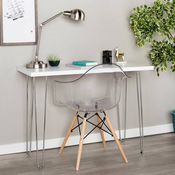 Shop White Hairpin Leg Wood Writing Desk Free Shipping Today