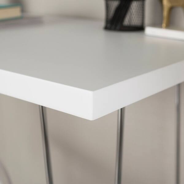 Shop White Hairpin Leg Wood Writing Desk Free Shipping Today