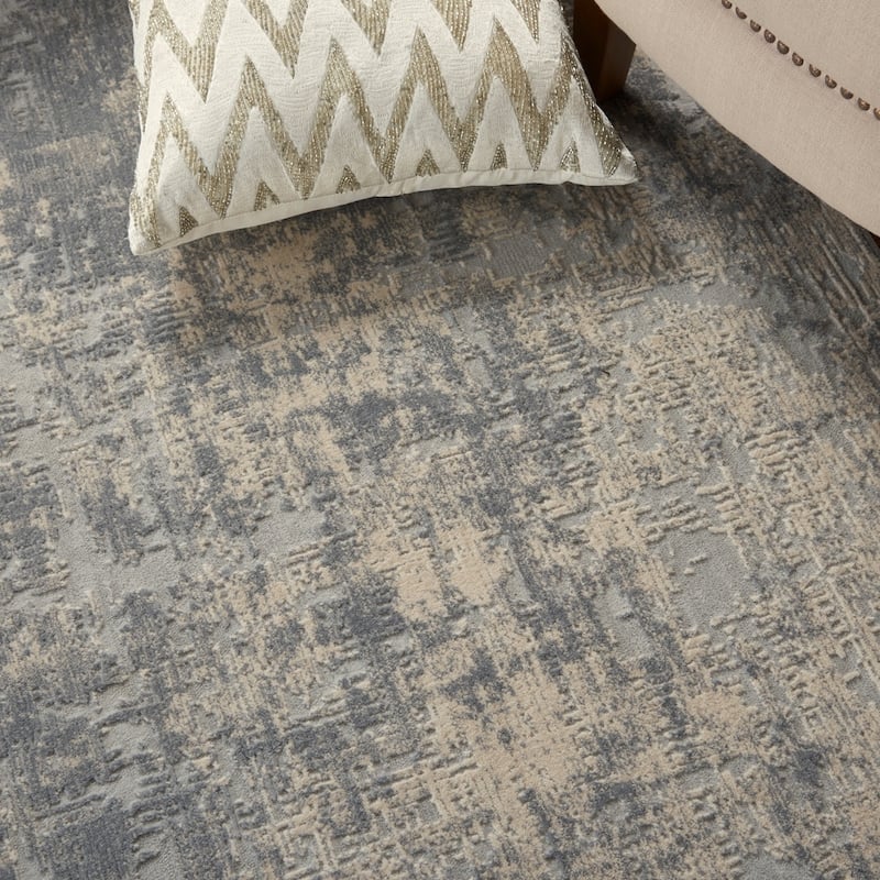 Rustic Textures Distressed Contemporary Abstract Area Rug