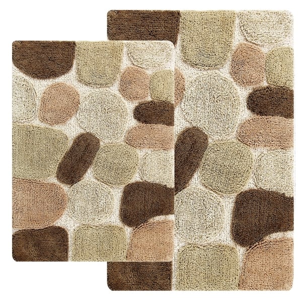 Chesapeake 2 Piece Pebbles Bath Rug Set Grey