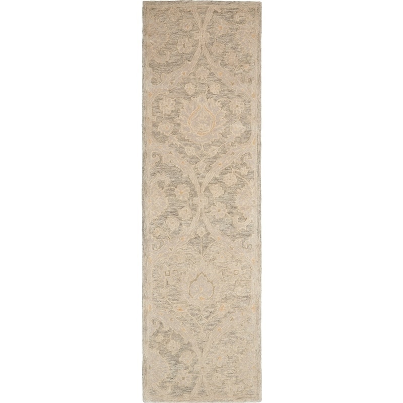 Nourison Jazmine Hand-Tufted Vintage Inspired Area Rug - 2'3" x 8' Runner - Grey - Runner/Rectangle