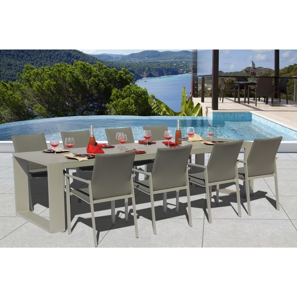 Ritz 9 Pc Dining Set - Fabric color_Ash Grey