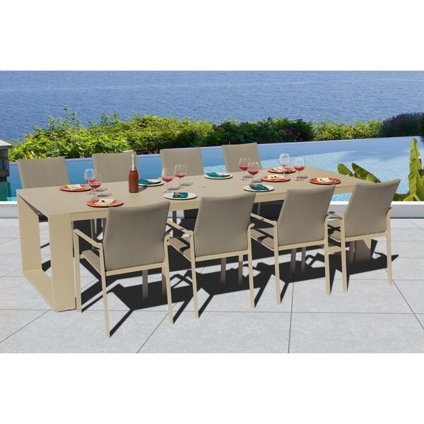 Ritz 9 Pc Dining Set - Fabric color: Pecan
