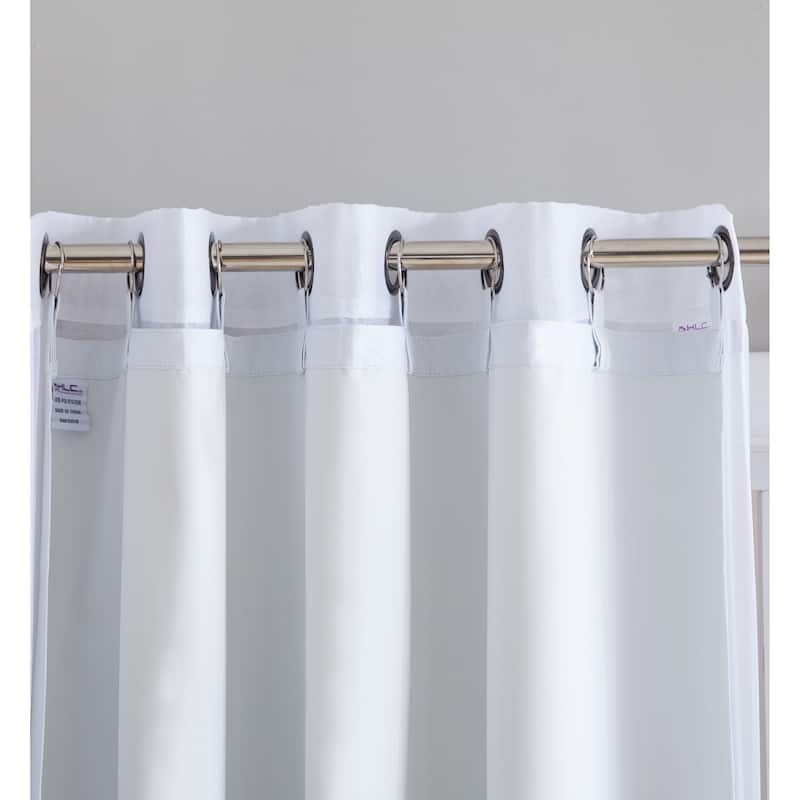 HLC.me White Thermal 100% Blackout Grommet Rod Pocket Curtain Liner Complete Darkness & Privacy - Set of 2